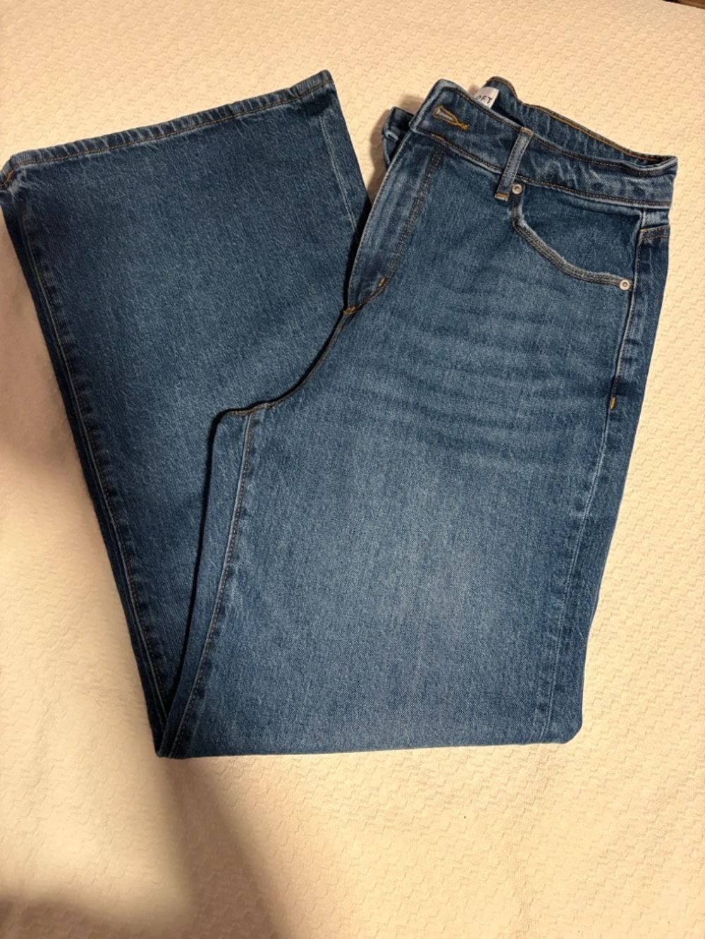 LOFT Women's High Rise Wide Leg Jeans in Vintage Dark Wash - 10 curvy